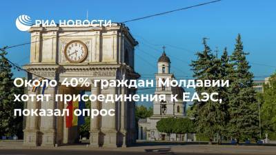 Около 40% граждан Молдавии хотят присоединения к ЕАЭС, показал опрос