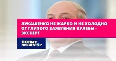 Лукашенко не жарко и не холодно от глупого заявления Кулебы...