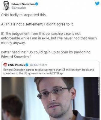Эдвард Сноуден обвинил CNN в фейк ньюз