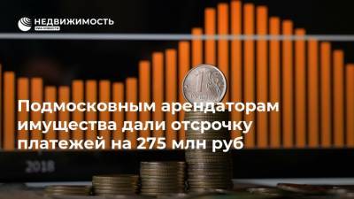Подмосковным арендаторам имущества дали отсрочку платежей на 275 млн руб