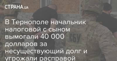 В Тернополе начальник налоговой с сыном вымогали 40 000 долларов за несуществующий долг и угрожали расправой