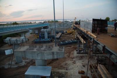 Строительство левобережной развязки Президентского моста выполнено на 35%