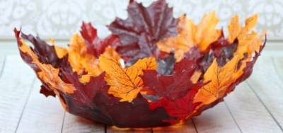 Поделки из осенних листьев своими руками. Делаем красивое блюдо из листьев, которое украсит ваш дом