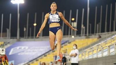 Украинская прыгунья в длину Марина Бех-Романчук выиграла на этапе "Бриллиантовой лиги" в Дохе