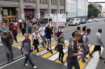 В Хабаровске проходит очередная несанкционированная акция в поддержку Сергея Фургала