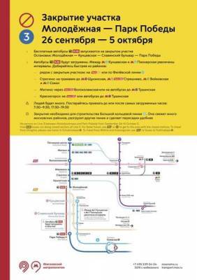 В Москве участок Арбатско-Покровской линии метро закрылся по 5 октября