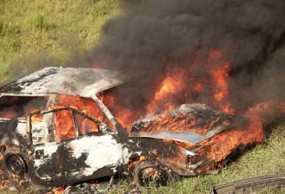В Терпилицах автомобиль сгорел вместе с водителем