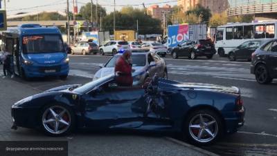 Видео ДТП с Ferrari в Москве опубликовано в Сети