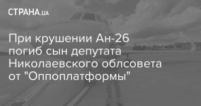 При крушении Ан-26 погиб сын депутата Николаевского облсовета от "Оппоплатформы"
