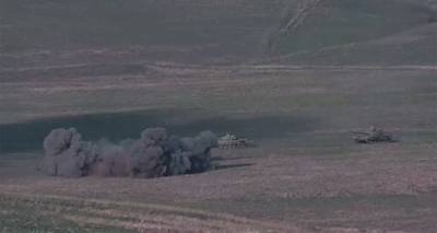 Армянские военнослужащие уничтожают азербайджанские танки – видео