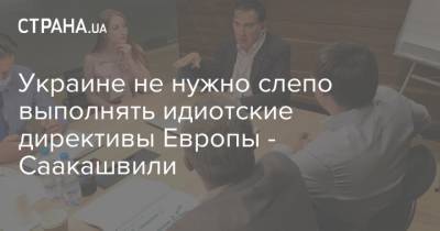 Украине не нужно слепо выполнять идиотские директивы Европы - Саакашвили