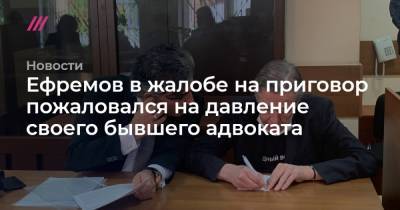 Ефремов в жалобе на приговор пожаловался на давление своего бывшего адвоката