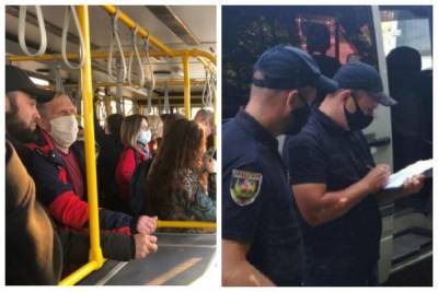 "В трамваях вируса нет": одесситов возмутили полицейские облавы на маршрутки, видео