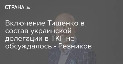 Включение Тищенко в состав украинской делегации в ТКГ не обсуждалось - Резников