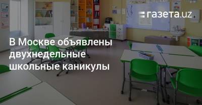 В Москве объявлены двухнедельные каникулы в школах
