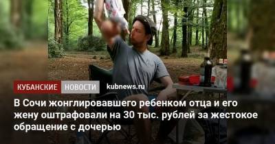 В Сочи жонглировавшего ребенком отца и его жену оштрафовали на 30 тыс. рублей за жестокое обращение с дочерью