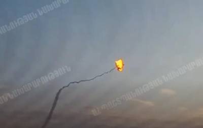 Появилось видео уничтожения вертолета Азербайджана