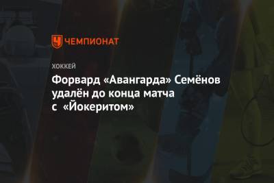 Форвард «Авангарда» Семёнов удалён до конца матча с «Йокеритом»