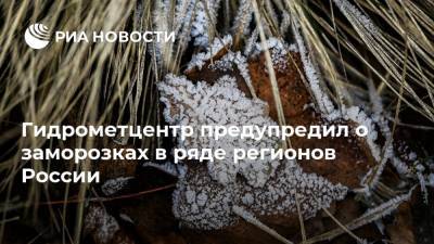 Гидрометцентр предупредил о заморозках в ряде регионов России
