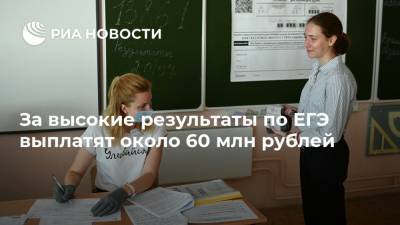 За высокие результаты по ЕГЭ выплатят около 60 млн рублей
