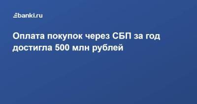 Оплата покупок через СБП за год достигла 500 млн рублей