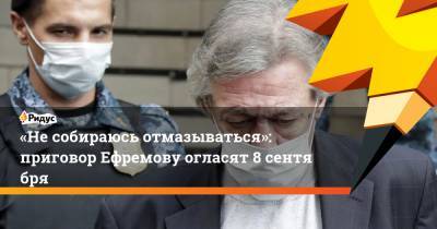 «Несобираюсь отмазываться»: приговор Ефремову огласят 8сентября