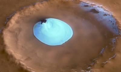 На Южном полюсе Марса обнаружена сеть соленых озер