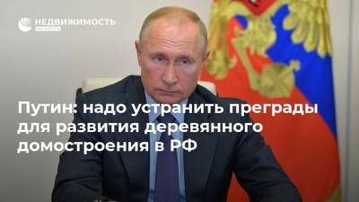 Путин: надо устранить преграды для развития деревянного домостроения в РФ
