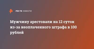 Мужчину арестовали на 12 суток из-за неоплаченного штрафа в 100 рублей