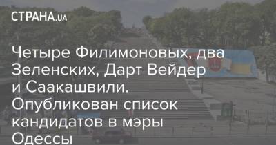 Четыре Филимоновых, два Зеленских, Дарт Вейдер и Саакашвили. Опубликован список кандидатов в мэры Одессы