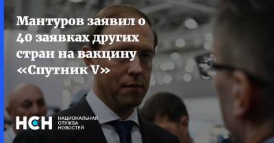 Мантуров заявил о 40 заявках других стран на вакцину «Спутник V»