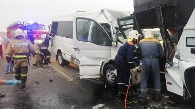 Девять человек пострадали в аварии с двумя автобусами в Анапе