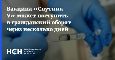 Вакцина «Спутник V» может поступить в гражданский оборот через несколько дней