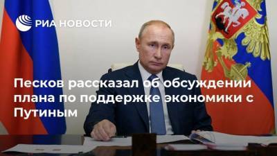Песков рассказал об обсуждении плана по поддержке экономики с Путиным