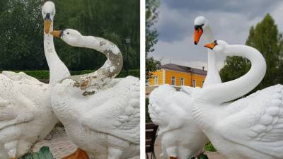 Главной новостью Ишима стала реставрация двух лебедей