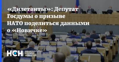 «Дилетанты»: Депутат Госдумы о призыве НАТО поделиться данными о «Новичке»