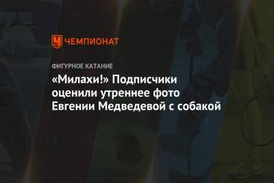 «Милахи!» Подписчики оценили утреннее фото Евгении Медведевой с собакой