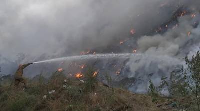 Названа предварительная причина пожара на свалке под Полтавой