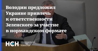 Володин предложил Украине привлечь к ответственности Зеленского за участие в нормандском формате