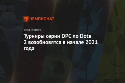 Турниры серии DPC по Dota 2 возобновятся в начале 2021 года