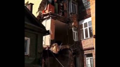 Появилось видео с места обрушения стены жилого дома в Самаре