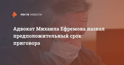 Адвокат Михаила Ефремова назвал предположительный срок приговора