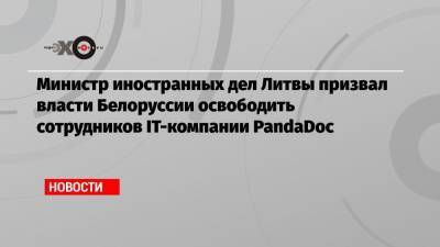 Министр иностранных дел Литвы призвал власти Белоруссии освободить сотрудников IT-компании PandaDoc