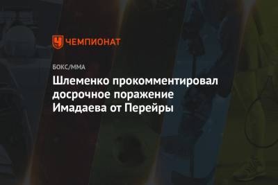 Шлеменко прокомментировал досрочное поражение Имадаева от Перейры