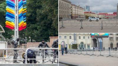 В Минск въехали БТРы и военные грузовики