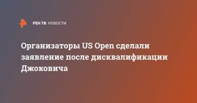 Организаторы US Open сделали заявление после дисквалификации Джоковича