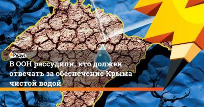 В ООН рассудили, кто должен отвечать за обеспечение Крыма чистой водой