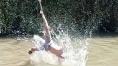Виральное видео: прыжок в речку около Рош ха-Аина едва не закончился смертью