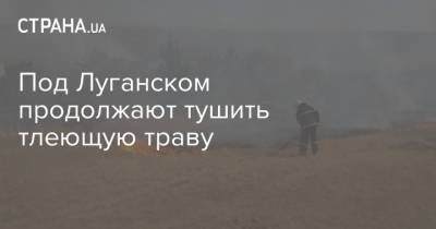 Под Луганском продолжают тушить тлеющую траву