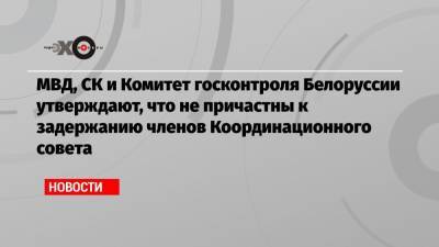МВД, СК и Комитет госконтроля Белоруссии утверждают, что не причастны к задержанию членов Координационного совета